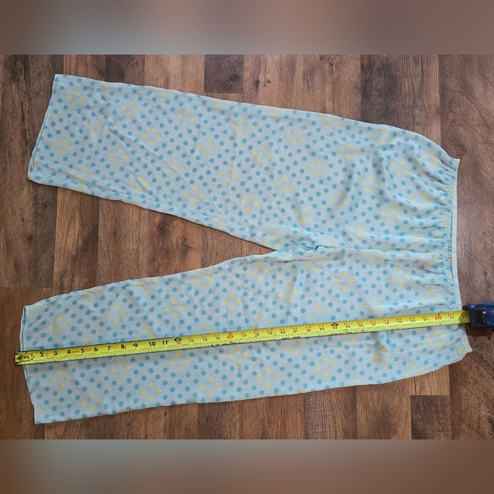 Vintage 90's Betsy Johnson Intimates Blue & Yellow Polka Dot 2-Piece Set Size L - Picture 4 of 9